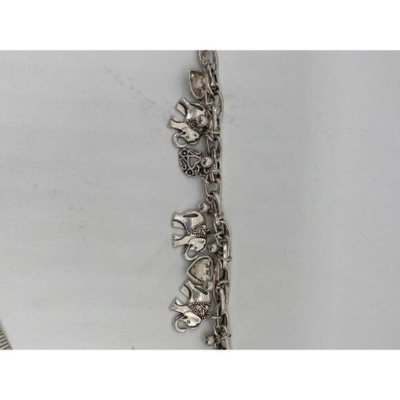 Oriental‎ Elephant and Heart Charm Bracelet Sliver Tone - Picture 10 of 12